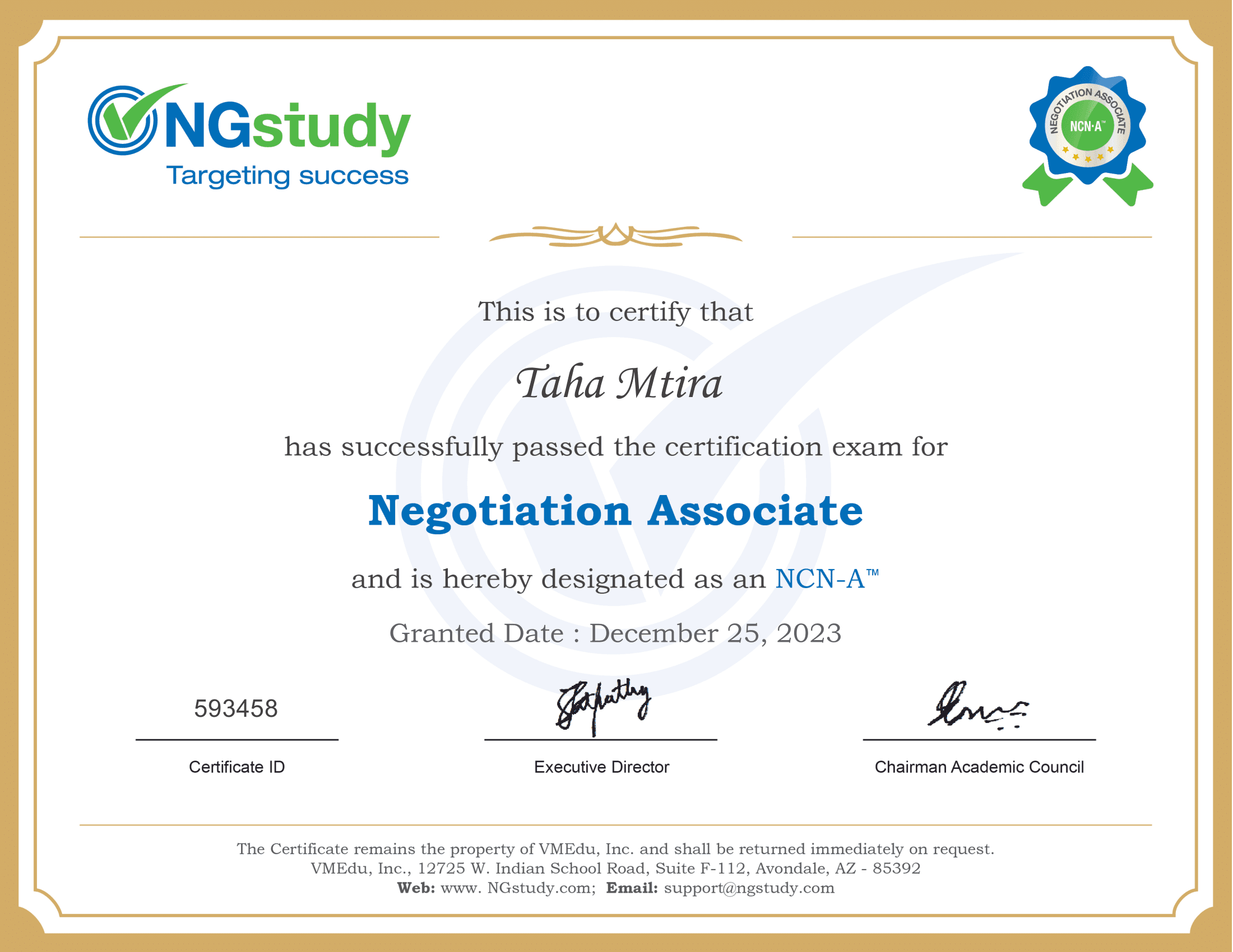 Negotiation Associate